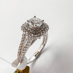 925 Sterling Sliver Moissanite Wedding/Engagement Ring, 1.50ctw VVS Stones Hip H